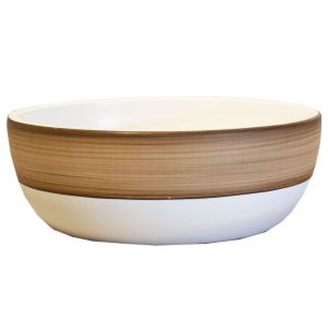 Cumbuca 420 M - Fosco - Bamboo com Branco - Carolina Haveroth