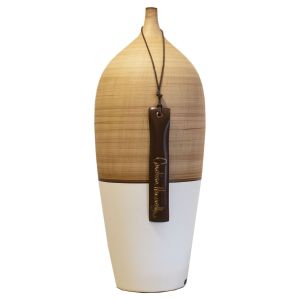 Vaso 440 P - Fosco - Bamboo com Branco - Carolina Haveroth