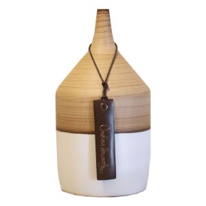 Vaso 501 G - Fosco - Bamboo com Branco - Carolina Haveroth