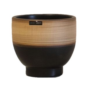 Vaso Cumbuca 564 G - Fosco - Bamboo com Preto - Carolina Haveroth