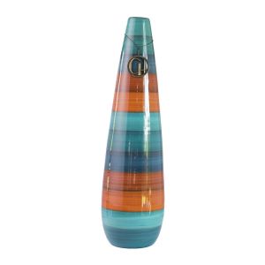 Vaso G - Turquesa com Laranja - Alto Brilho - Carolina Haveroth