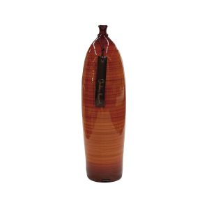 Vaso de cerâmica contemporâneo laranja listrado