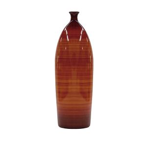 Vaso de cerâmica contemporâneo laranja listrado