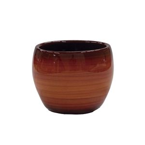 Vaso de cerâmica contemporâneo laranja listrado