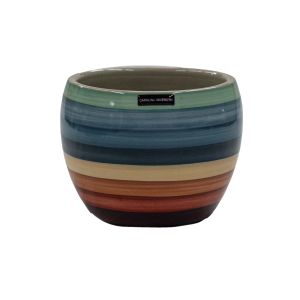 Vaso decorativo de cerâmica pintada a mão