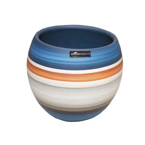 Vaso de Cerâmica Azul Listrado