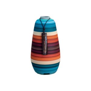 Vaso De Cerâmica Colorido Pintado A Mão