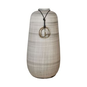 Vaso 002 M - Retrô Cinza - Fosco - Carolina Haveroth
