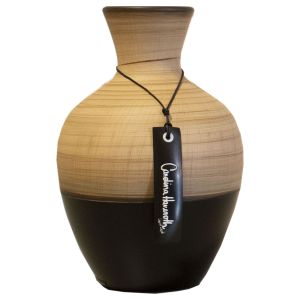 Vaso 010 U - Fosco - Bamboo com Preto - Carolina Haveroth