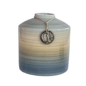 Vaso decorativo de cerâmica na cor azul