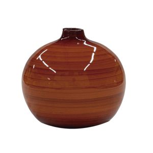 Vaso de cerâmica contemporâneo laranja listrado