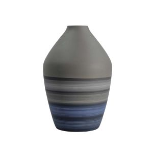 Vaso de cerâmica contemporâneo azul pintado a mão