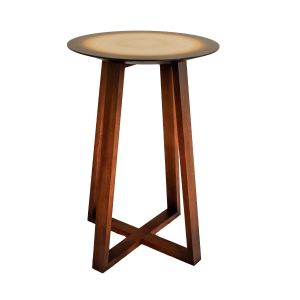 mesa de centro laranja artesanal pintado a mão