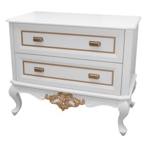 Cômoda Lavanda - Branco com Dourado Soléil