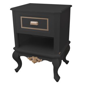 Mesa de Cabeceira Lavanda - Preto com Dourado Soléil