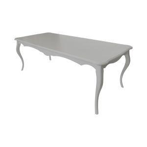 Mesa de Jantar Clássica Laqueada Cinza Claro