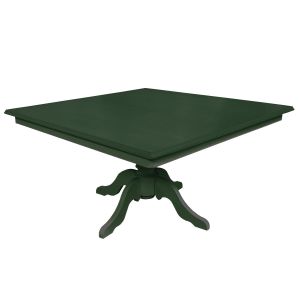 Mesa de Jantar Clássica Quadrada de madeira laqueada verde