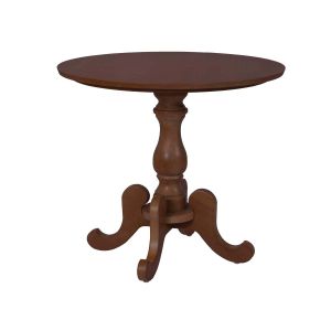 Mesa de Jantar Redonda de Madeira Castanho