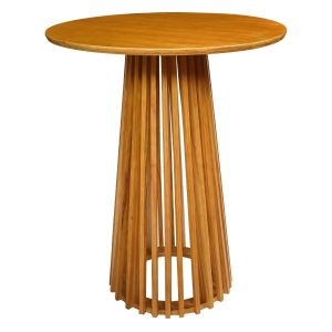 Mesa Amadeirada Com o Tampo Redondo