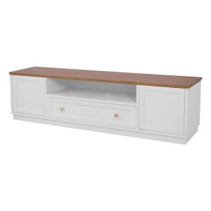 Rack Louvre M - 2m - Branco c/ Tampo Freijó