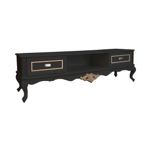 Rack Lavanda 1,6m - Preto com Dourado Soléil