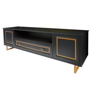Rack New Laville M 2m - Preto com Dourado Soléil