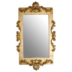 Espelho Lavanda Retangular Entalhado - Dourado Envelhecido