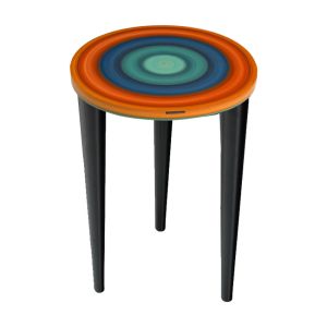 Mesa P Turquesa com Laranja - Alto Brilho - Carolina Haveroth