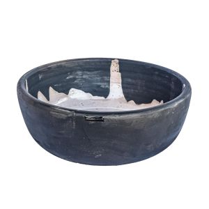 vaso de cerâmica branco artesanal pintado a mão