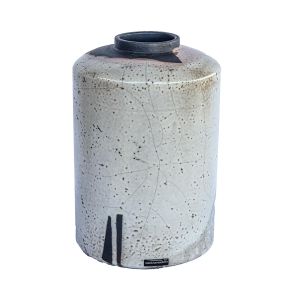 vaso de cerâmica branco artesanal pintado a mão