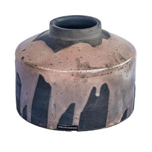 vaso de cerâmica branco artesanal pintado a mão
