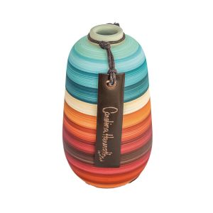 vaso de cerâmica colorido artesanal pintado a mão