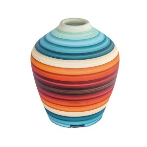 vaso de cerâmica colorido artesanal pintado a mão