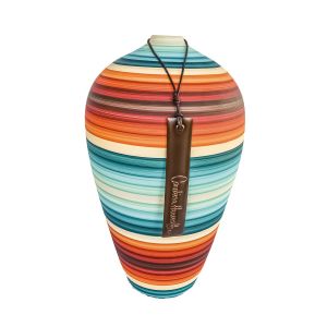 vaso de cerâmica colorido  artezanal pintado a mao