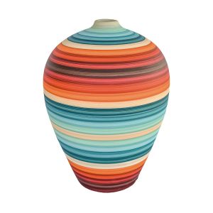 vaso de cerâmica colorido  artezanal pintado a mao