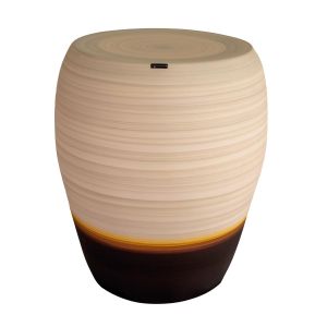vaso de cerâmica laranja artesanal  pintado a mão