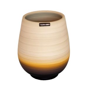 vaso de cerâmica laranja artesanal pintado a mão