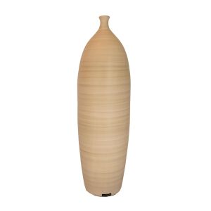 vaso de cerâmica laranja artesanal pintado a mão