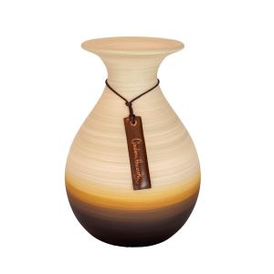 vaso de cerâmica laranja  artesanal pintado a mão