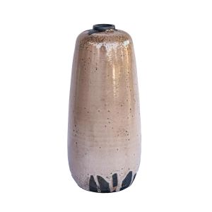 vaso de cerâmica rosa artesanal pintado a mão