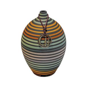 vaso decorativo de cêramica pintado a mão