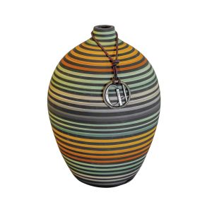 vaso decorativo de cêramica pintado a mão
