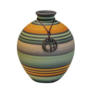 vaso decorativo de cêramica pintado a mão