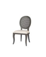 Cadeira Clássica Na Cor Cinza Com Escosto Em Palha